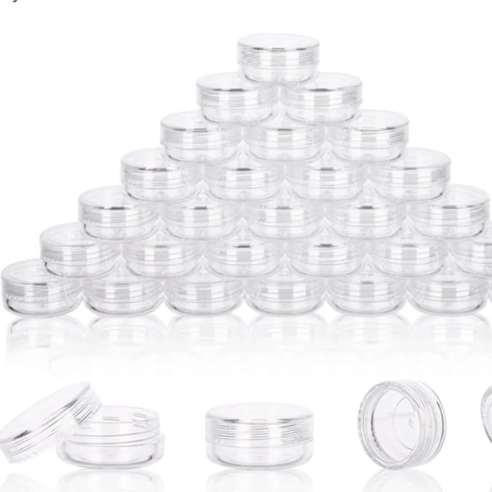 NEW 3 Gram Sample Containers with Lids, 150 Count Clear Sample Jars